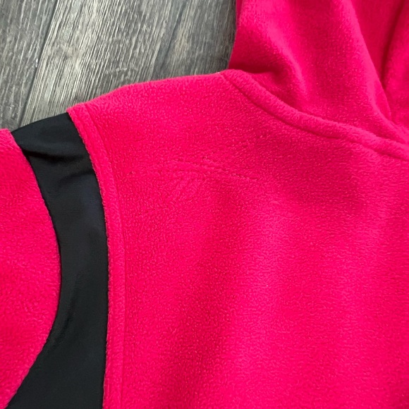 Reebok Womens Fuchsia Pink and Black Full Zip Hoodie Sweatshirt Large - Picture 8 of 8